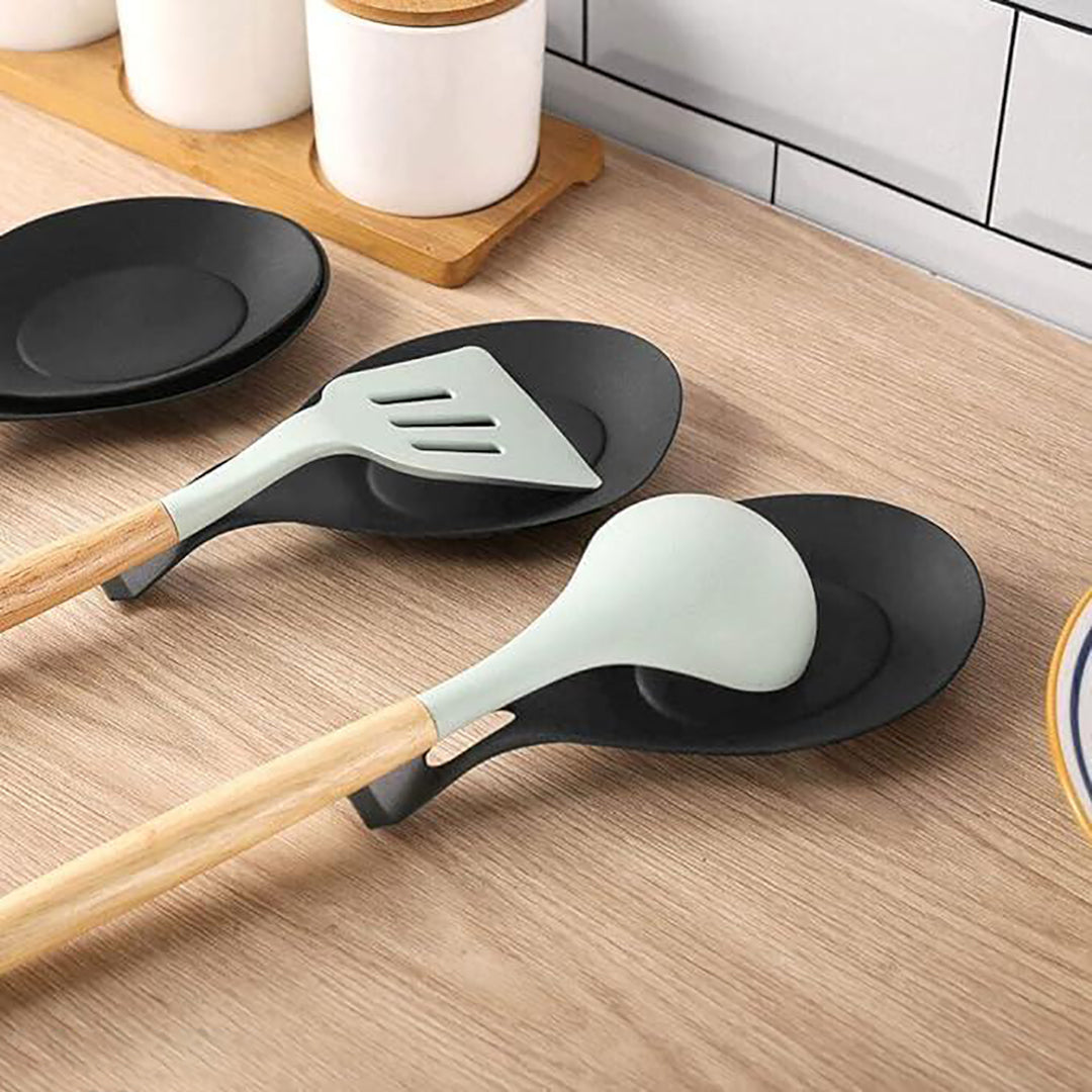 2 Pcs Silicone Spoon Rest For Stove Top Kitchen Spoon Holder Rest Silicone Cooking Utensil Rest Ladle Spoon Holder Image 4