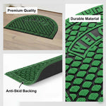 Rubber Anti-Slip Doormat for Home & Bathroom Entrance Green Semi Circle Mat (45x65 cm) Image 3