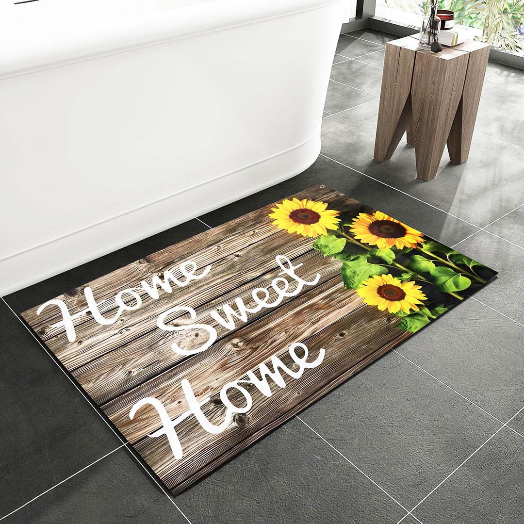 Cotton Anti-Slip Doormat for Home & Bathroom Entrance Multicolor Rectangular Mat (40x60 cm) Image 1
