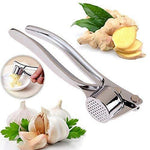 Stainless Steel Hand Press Garlic Crusher For Kitchen Cooking Multi Function Manual Pressed Mincer Cutter For Garlic Ginger Easy To Squeeze Clean For Kitchen Silver Image 1