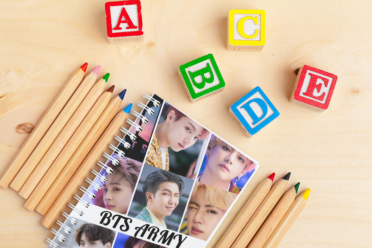 Bts Boys Printed Notebook Diary Bangton Wirebound Bookmark Stickers 68Inch A5 Note Book Unrulled 160 Pages Image 3
