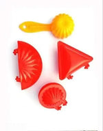 4 Pcs Plastic Red Kitchen Tool Mould Dough Press For Gujiya Samosa Modak Laddu And Kachori Image 2