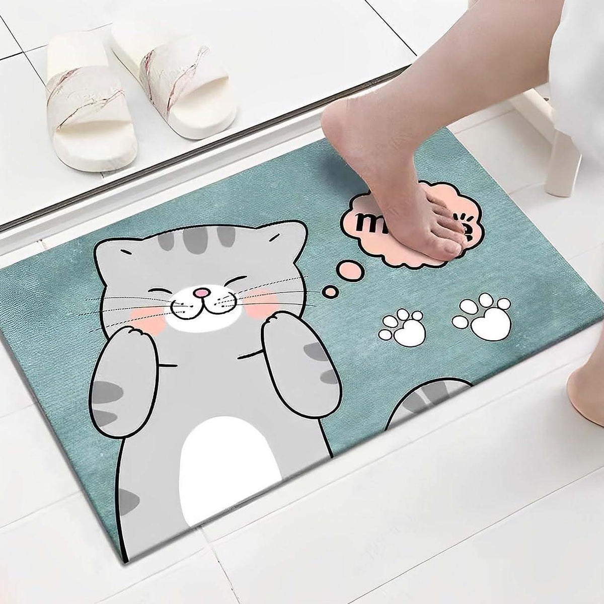 Rubber Anti-Slip Doormat for Home & Bathroom Entrance Multicolor Rectangular Mat (40x60 cm) Image 1