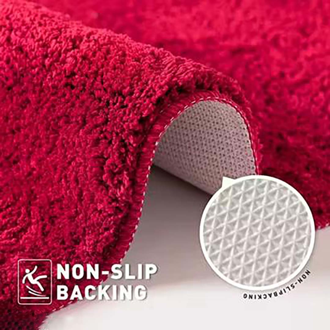 Microfiber Anti-Slip Doormat for Home & Bathroom Entrance Red Rectangular Mat (40x60 cm) Image 2