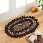 Cotton Anti-Slip Doormat for Home & Bathroom Entrance Multicolor oval Mat (2x3Feet) 2 Pcs Image 3