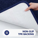 Microfiber Anti-Slip Doormat for Home & Bathroom Entrance Blue Rectangular Mat (40x60 cm) Image 2