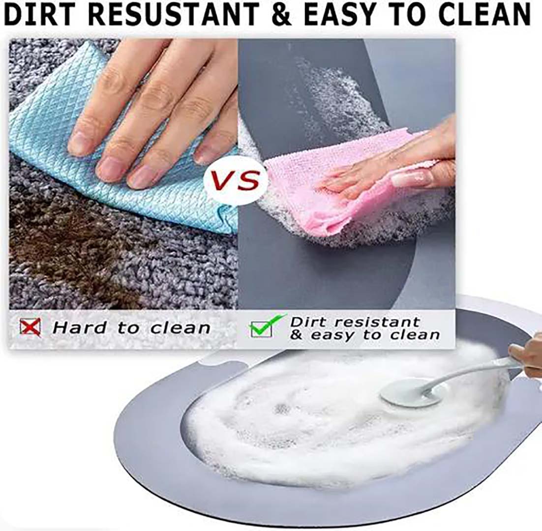 Plastic Anti-Slip Doormat for Home & Bathroom Entrance Multicolor oval Mat (40x60 cm) 4 Pcs Image 4