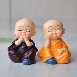 Pickartme Little Baby Monk Set Of 4 Monk Set Cartoon Little Monk Set Home Decor Car Dashboard Ornament Toy Home Gift Decorative Showpiece Image 3