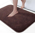 Microfiber Anti-Slip Doormat for Home & Bathroom Entrance Brown Rectangular Mat (40x60 cm) Image 1