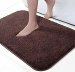 Microfiber Anti-Slip Doormat for Home & Bathroom Entrance Brown Rectangular Mat (40x60 cm) Image 1