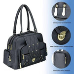 Handbag For Women And Girls Stylish Black PU Leather Bag Image 1