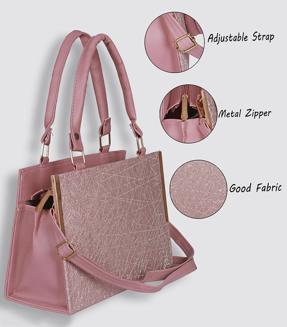 Handbag For Women And Girls Stylish Brown PU Leather Bag Image 3