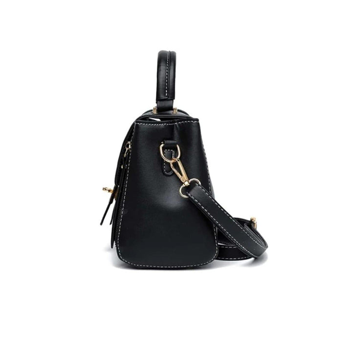 Handbag For Women And Girls Stylish Black PU Leather Bag Image 2
