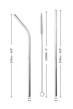 Eco Friendly Reusable Stainless Steel Straws Set 4 Pcs 2 Bent 2 Straight With Cleaning Brush Suitable For 20 Oz 30 Oz Tumblers Bpa Free Metal Drinking Straws Image 2