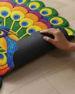 Rubber Anti-Slip Doormat for Home & Bathroom Entrance Multicolor Peacock Mat (45x70 cm) Image 2