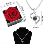 Necklace With Rose Gift Box Bag Wish Card For Friend Wedding Gift Anniversary Birthday Gift Valentines Day Gift Image 2
