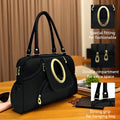 Handbag For Women And Girls Stylish Black Fabric Bag Image 1