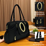Handbag For Women And Girls Stylish Black Fabric Bag Image 1