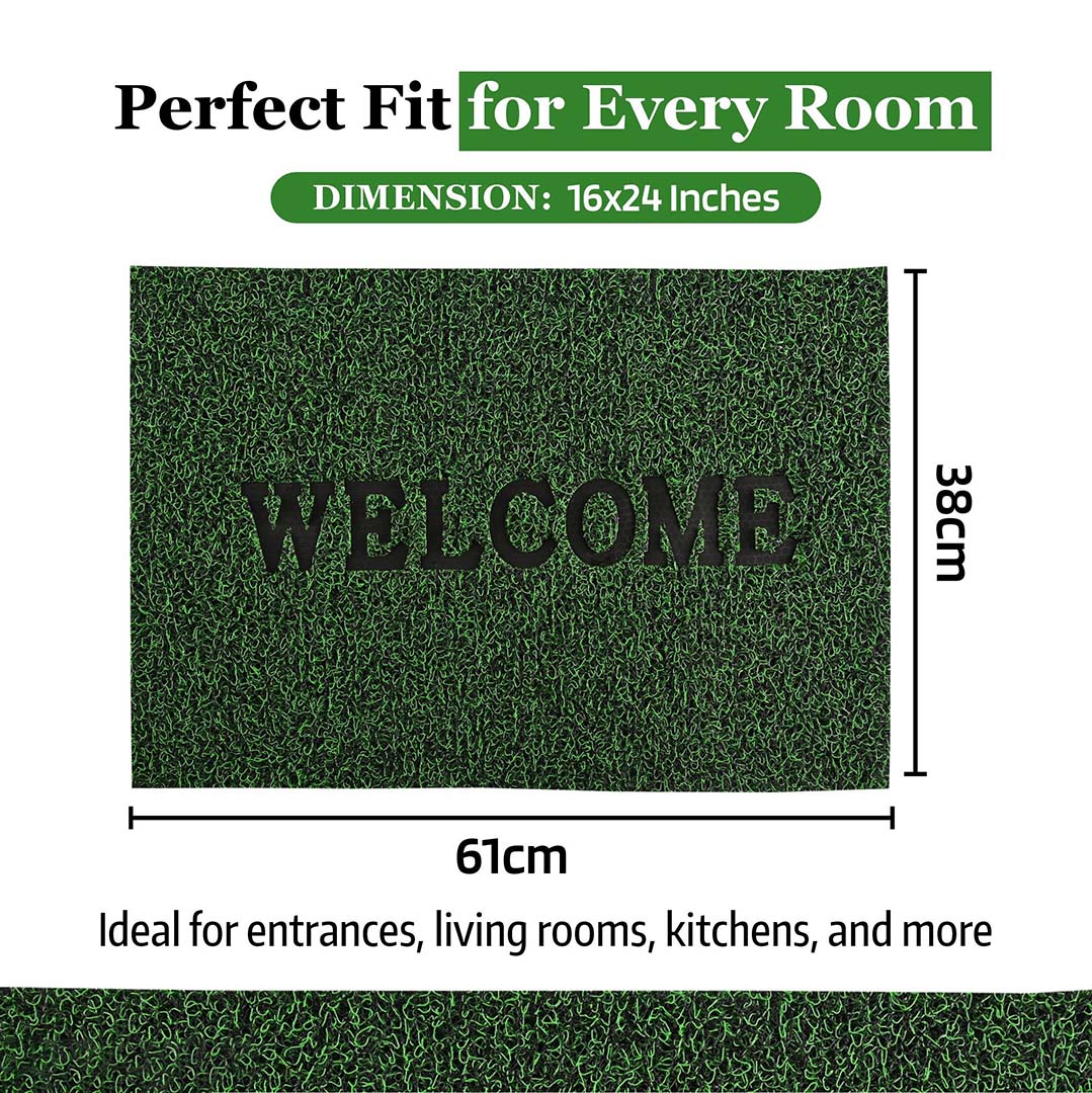 Artificial Grass Anti-Slip Doormat for Home & Bathroom Entrance Olive Rectangular Mat (16x24 Inch) Image 4
