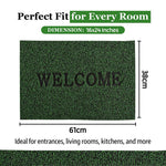 Artificial Grass Anti-Slip Doormat for Home & Bathroom Entrance Olive Rectangular Mat (16x24 Inch) Image 4