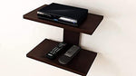 Wooden Wall Mount Tv Set Up Box Stand Wall Shelves Wooden Wall Shelf Number Of Shelves 2 Brown Image 4