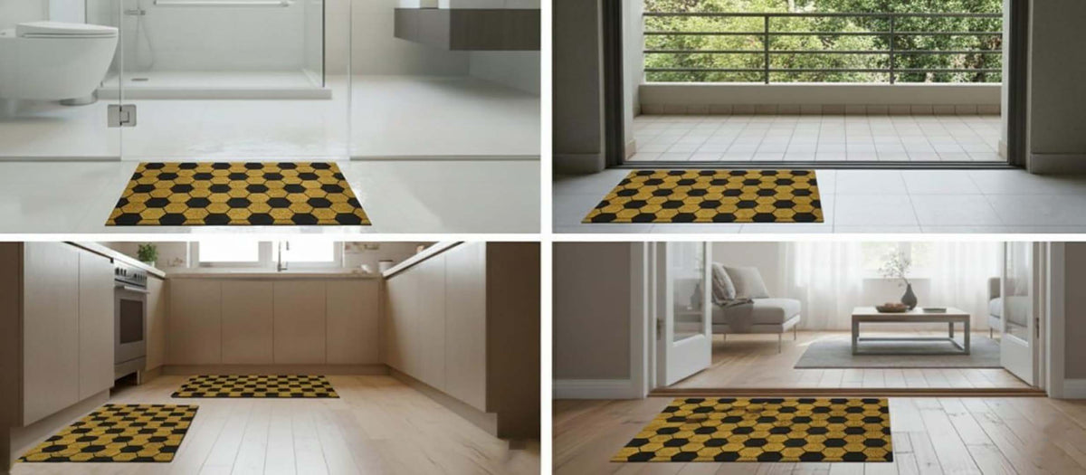 Cotton Anti-Slip Doormat for Home & Bathroom Entrance Multicolor Rectangular Mat (40x60 cm) 2 Pcs Image 4
