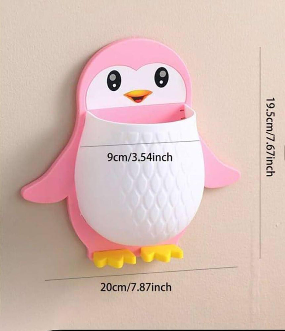 Penguin Storage Boxes Wall Mount Remote Control Holder Tvstand Makeup Storage Case Remote Phone Holder Makeup Wall Organizer Wall Remote Control Holderpink Pack Of 1 Image 2