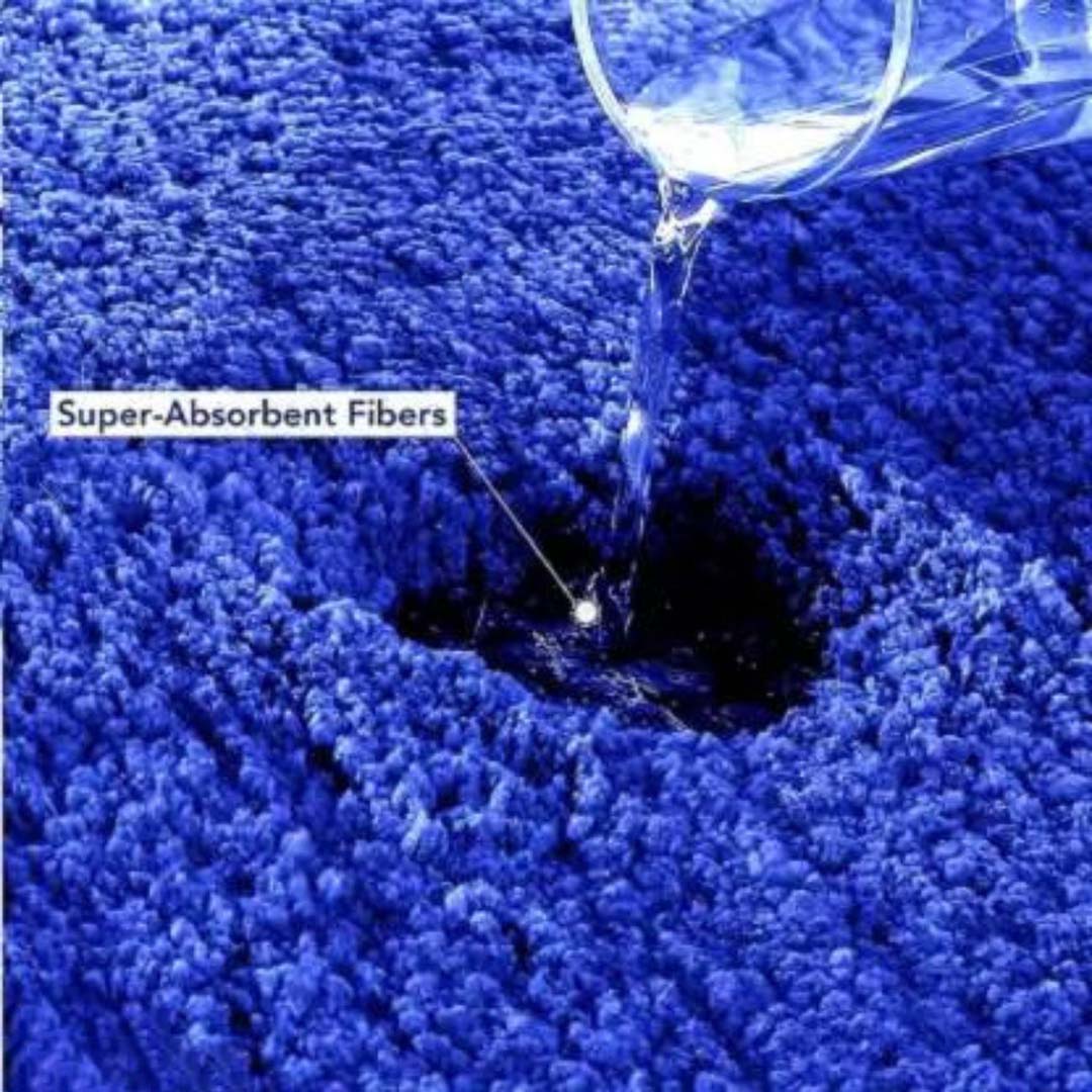 PVC Anti-Slip Doormat for Home & Bathroom Entrance Blue Rectangular Mat (40x60 cm) Image 3