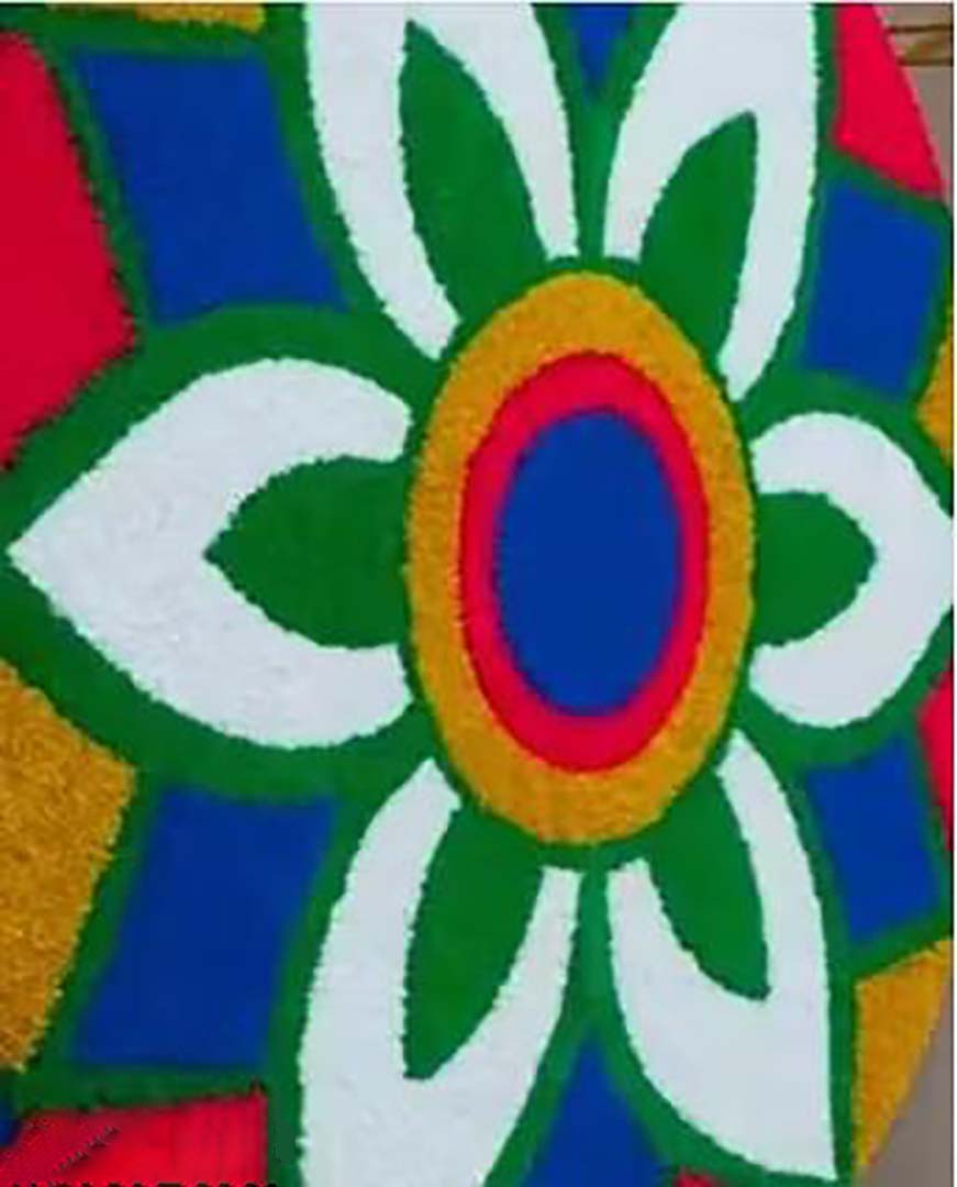 Microfiber Anti-Slip Doormat for Home & Bathroom Entrance Multicolor round Mat (50 cm) Image 2
