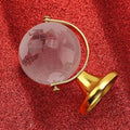 Small Crystal Globe With Golden Stand For Positive Energy Successgood Luck And Prosperity Study Table Office 3 Cm Glass White Image 1