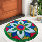 Microfiber Anti-Slip Doormat for Home & Bathroom Entrance Multicolor Round Mat (58 cm) Image 3