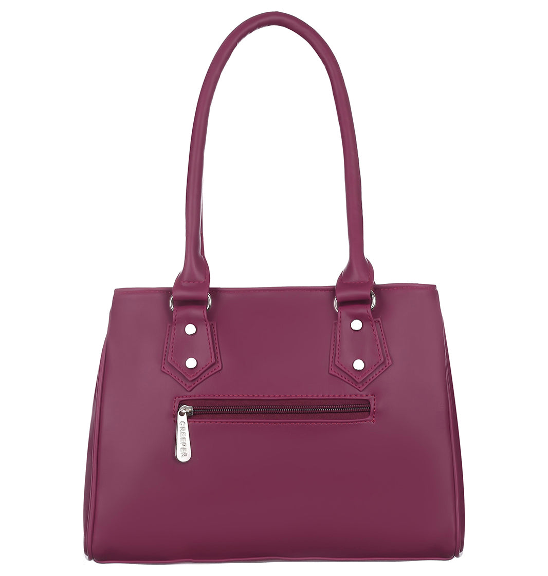 Handbag For Women And Girls Stylish violet PU Leather Bag Image 2