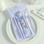 7 Pcs Cute Cartoon Stationery Set Kawaii School Office Supplies Combo Blue Image 3
