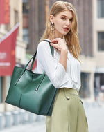 Handbag For Women And Girls Stylish Green PU Leather Bag Image 2
