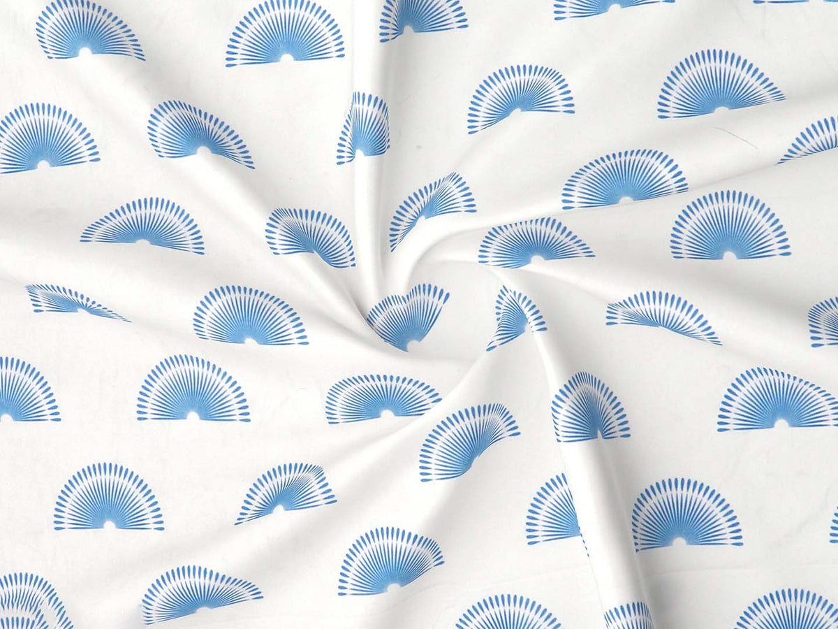 Glace Cotton (60x90 Inch) Single Size Bedsheet With 1 Pillow Cover in White & Blue Color Image 2