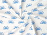 Glace Cotton (60x90 Inch) Single Size Bedsheet With 1 Pillow Cover in White & Blue Color Image 2