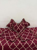 Glace Cotton (90x100 Inch) Double Size Bedsheet With 2 Pillow Cover in red Color Image 4