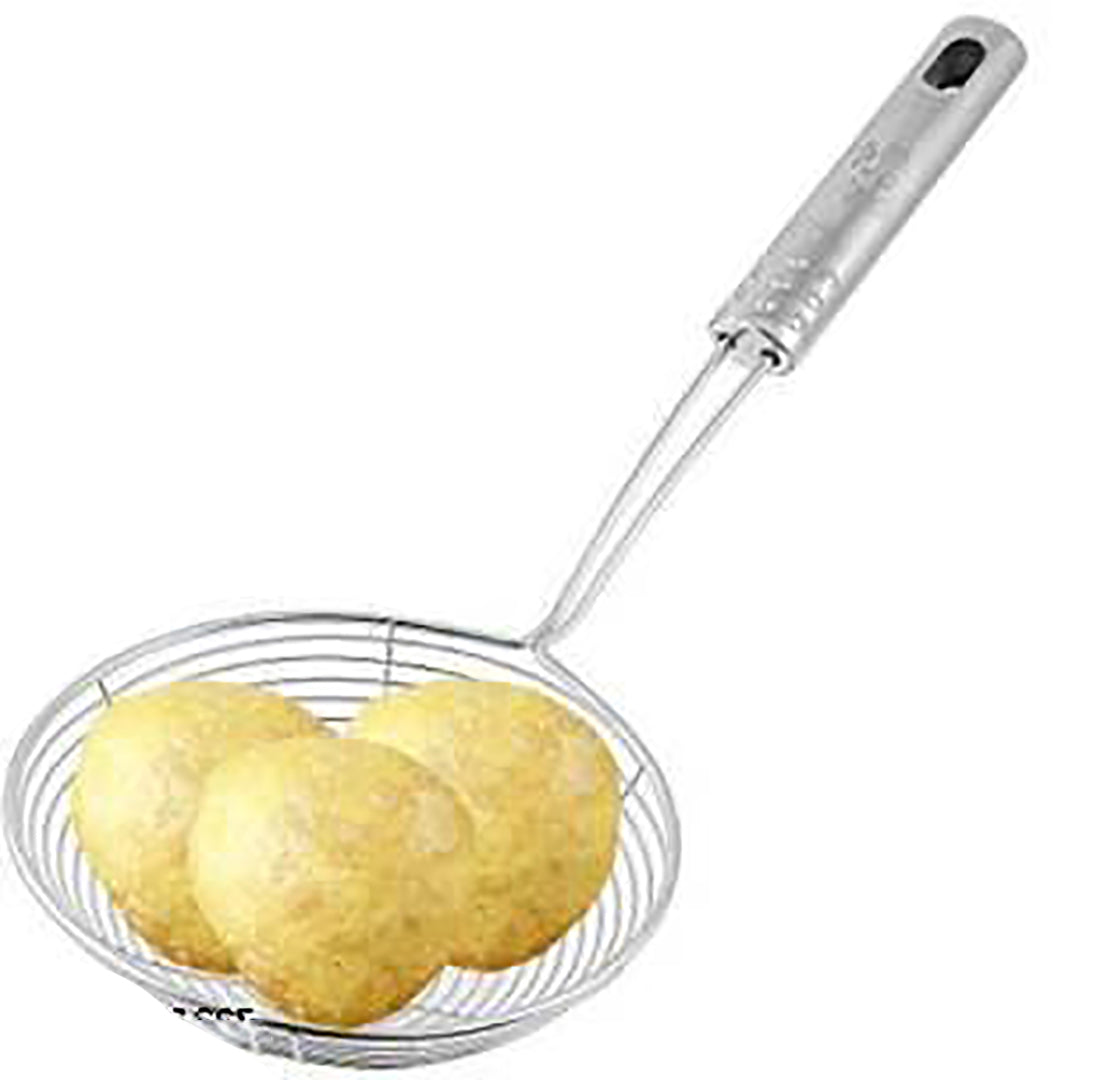 Stainless Steel Deep Fry With Cheese Grater And Steel Tea And Silicon Basting Oil Brush And Momo Tong And Knife Chalu And Peeler Pack Of 7 Image 2