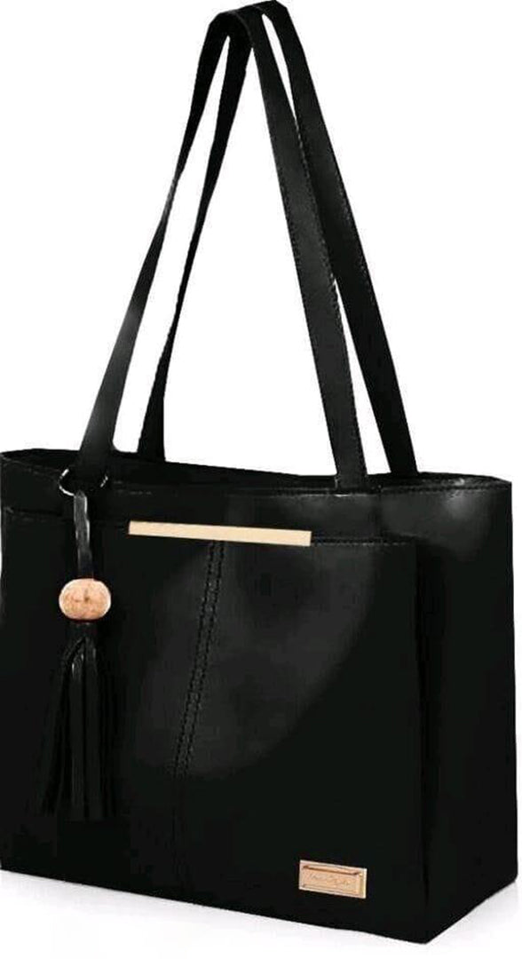 Handbag For Women And Girls Stylish Black PU Leather Bag Image 1