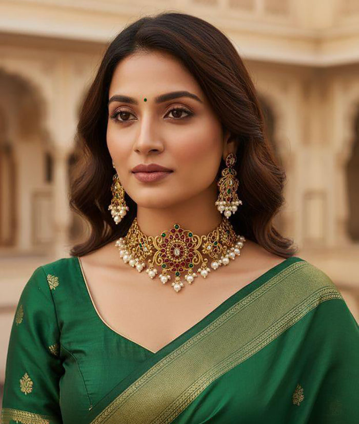 Premium Artificial Traditional Jewelry Collection: Ethnic Necklace & Earring Sets Image 2