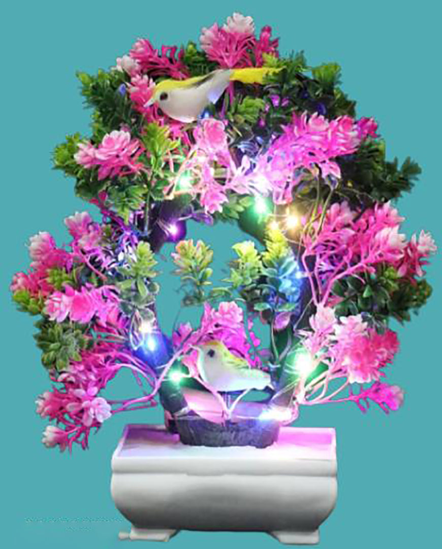 Artificial Bonsai Plant With Sparrow Living Room Dining Table Decor Homeoffice Party Decor Size 28 Cm Image 1