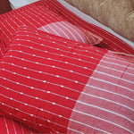 Cotton Blend (90x108 Inch) Double Size Bedsheet With 2 Pillow Cover in Red Color Image 3