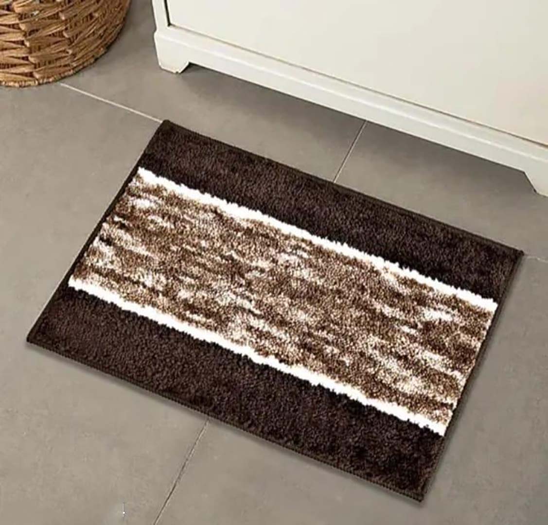 Microfiber Anti-Slip Doormat for Home & Bathroom Entrance Multicolor Rectangular Mat (40x60 cm) 2 Pcs Image 2