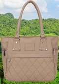 Handbag For Women And Girls Stylish Beige PU Leather Bag Image 1