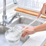 Long Handle Silicone Bottle Brush Flexible Cleaning Brush With Soft Bristles Multipurpose Kitchen Cleaner For Bottles And Cups White Image 4