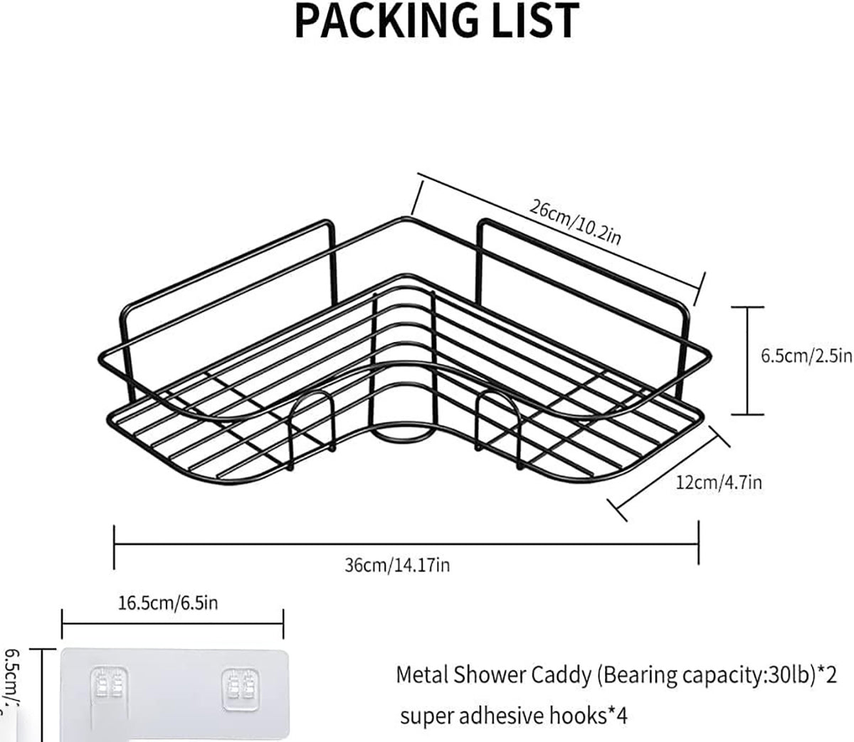 Pack Of 2 Self Adhesive Shelfstorage Organizer For Bathroom And Kitchen Corner Wall Mounted Rack Shelf Bathroom Accessories Storage Rack No Drilling Shelf Adhesive 8 And 9 Inchblack Image 2