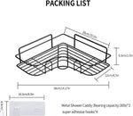 Pack Of 2 Self Adhesive Shelfstorage Organizer For Bathroom And Kitchen Corner Wall Mounted Rack Shelf Bathroom Accessories Storage Rack No Drilling Shelf Adhesive 8 And 9 Inchblack Image 2