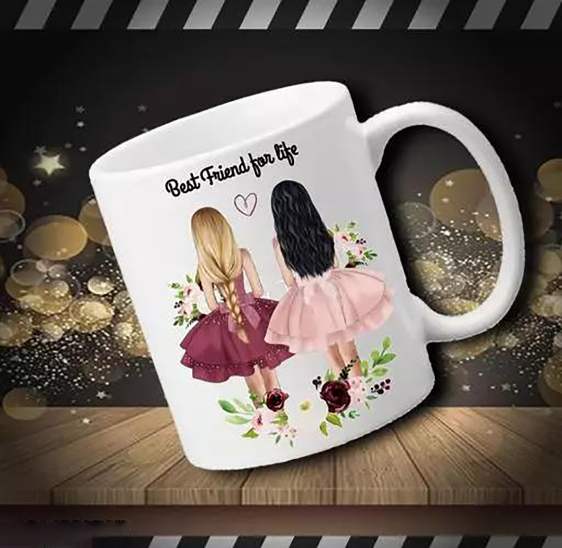 Best Friend Forever Cute Girls Printed White Ceramic Coffeetea Mug 345 Ml Best Gift For Girls Besties Birthday Girlfriend Friendshipday Best Friend Sister Ceramic Coffee Cup Image 2