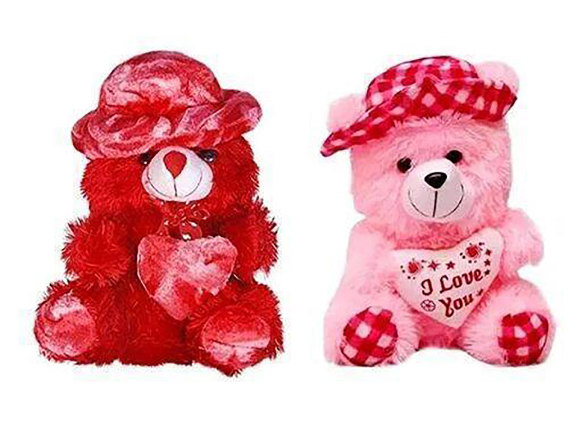 Combo Of Soft Red & Pink Teddy Stuffed Toy Image 1
