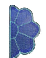 Velvet Anti-Slip Doormat for Home & Bathroom Entrance Blue Semi Circle Mat (40x60 cm) Image 4